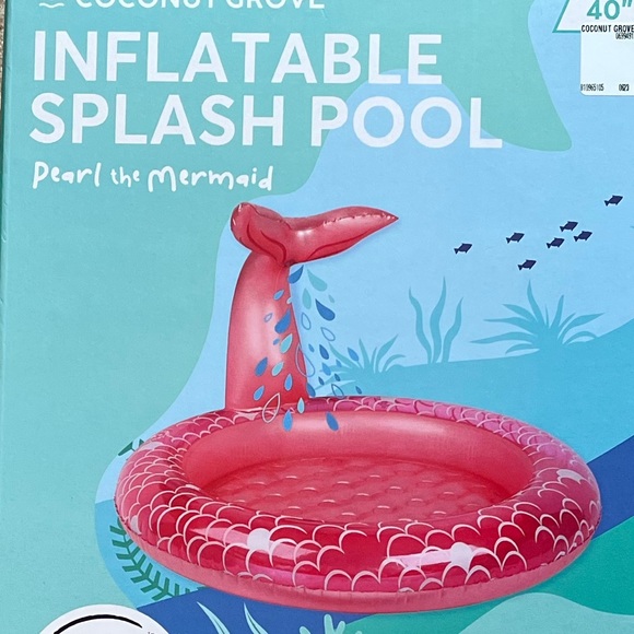 ☀️SUMMER CLEAROUT☀️ NEW Pink Mermaid Inflatable splash pool, ages 2+ years - Picture 1 of 5